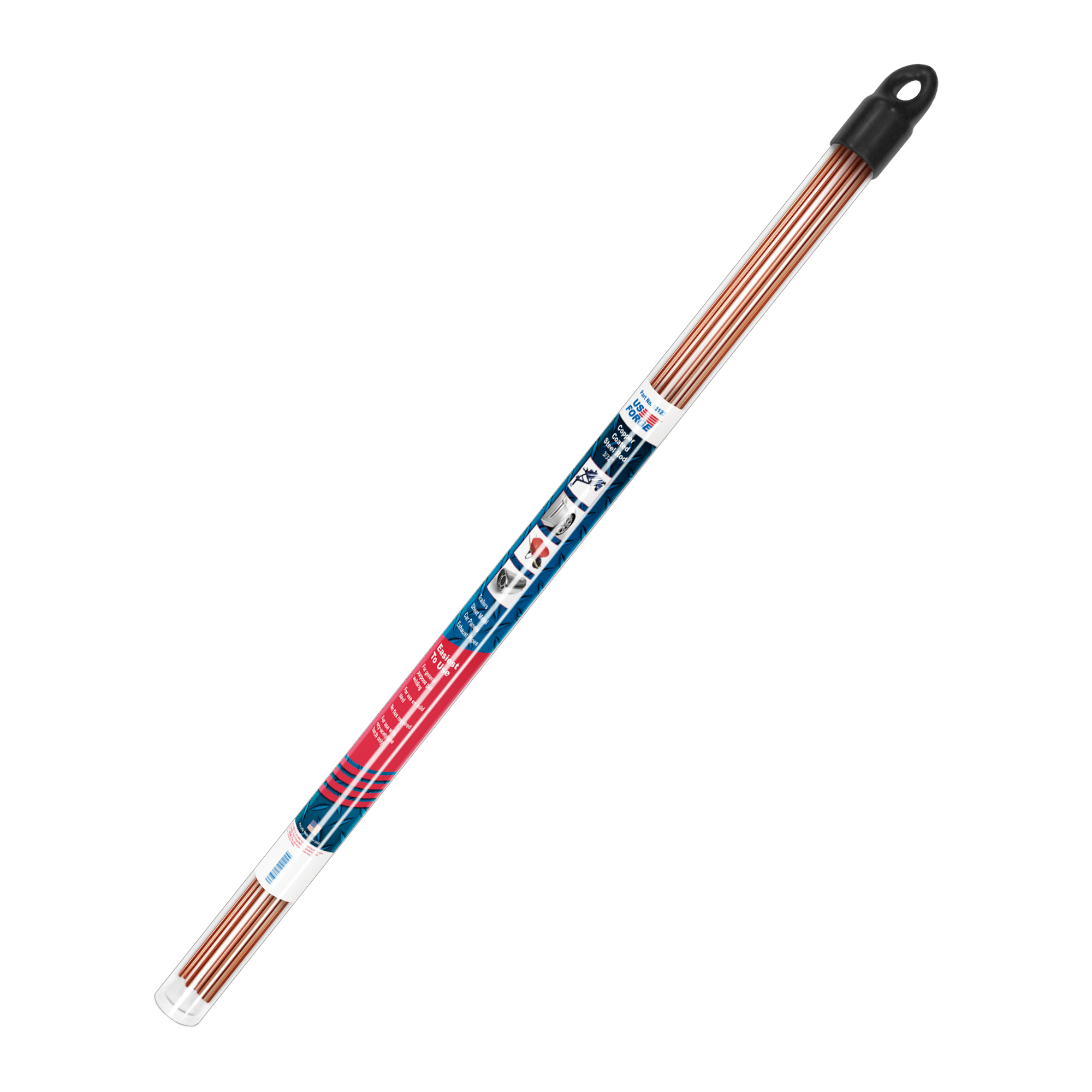 US Forge® 3/32" x 18" Copper Coated Steel Brazing Rod - 0.8 lbs, Model# 2122